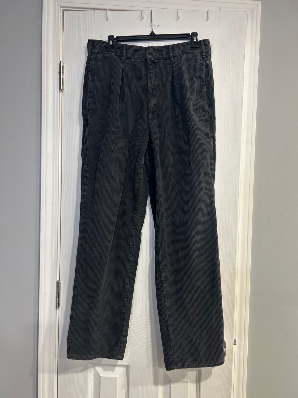 Vintage 90s Gap Corduroy Trousers Faded Black 36x32 (Fits 32x30) GUC